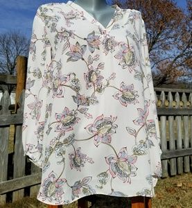 Adrienne Vittadani floral blouse XL